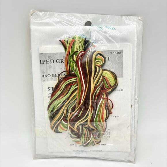 Debby Mumm Ciao Bella Tuscan Stamped Cross Stitch Kit Dresser Scarf Table Runner - Picture 5 of 5